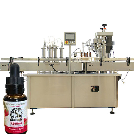 Máquina de taponado de llenado de botellas de tintura de e-líquido de aceite de cáñamo de 30 ml con línea de llenado de cuentagotas de vidrio del tanque de mezcla para aceite esencial